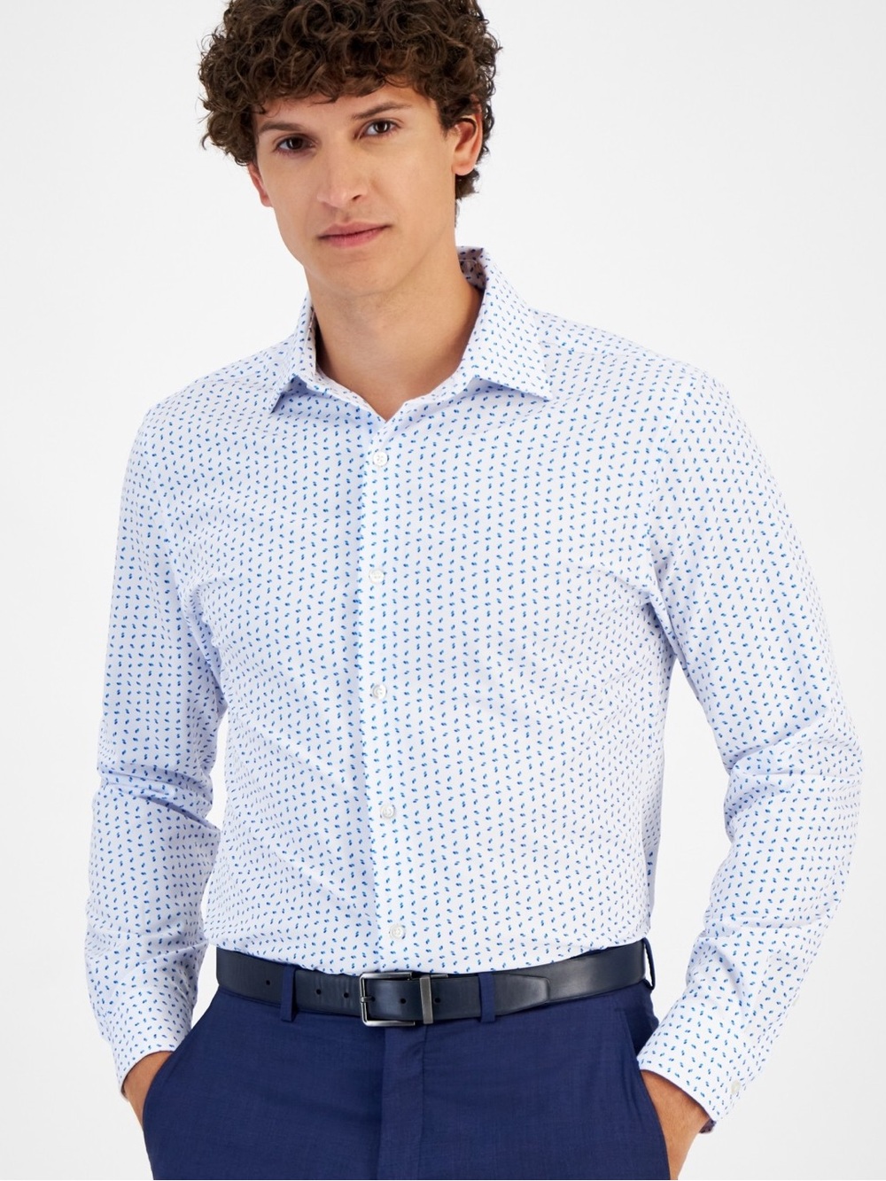 Alfani Men's Slim-Fit Geo-Twist Dress Shirt,  NWT